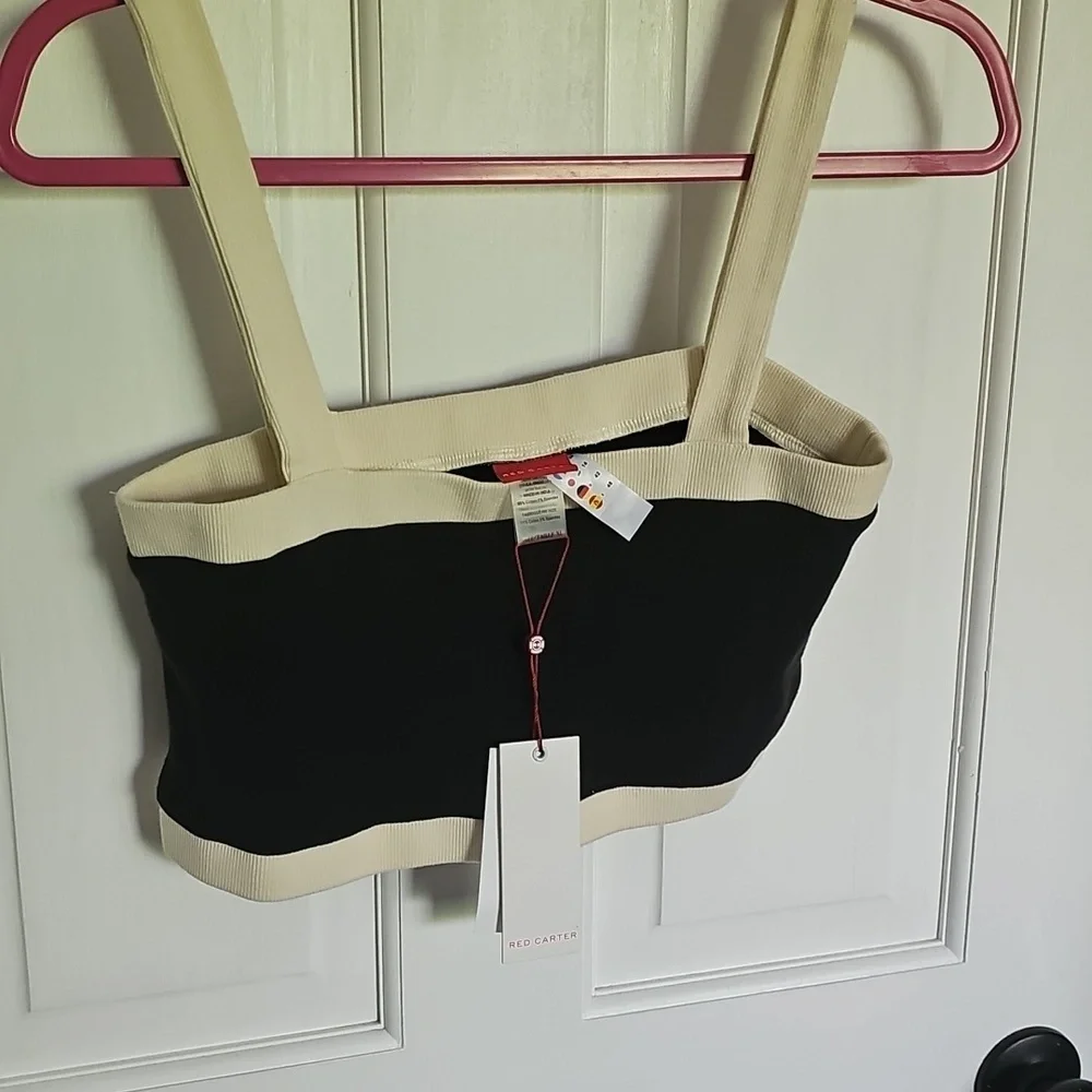 NWT Red Carter Black and Cream Crop Top